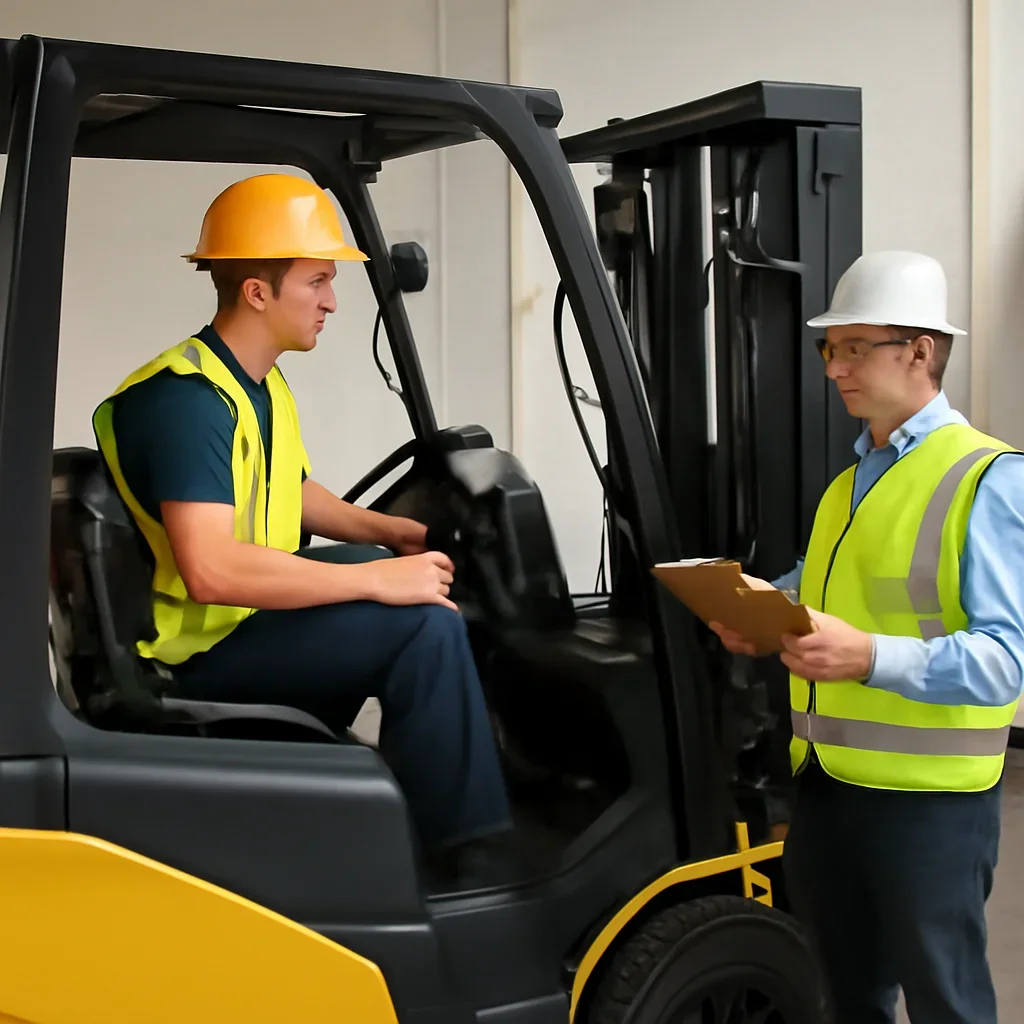 Supporting visual for best osha forklift training programs with equipment, records, or supervisor review.