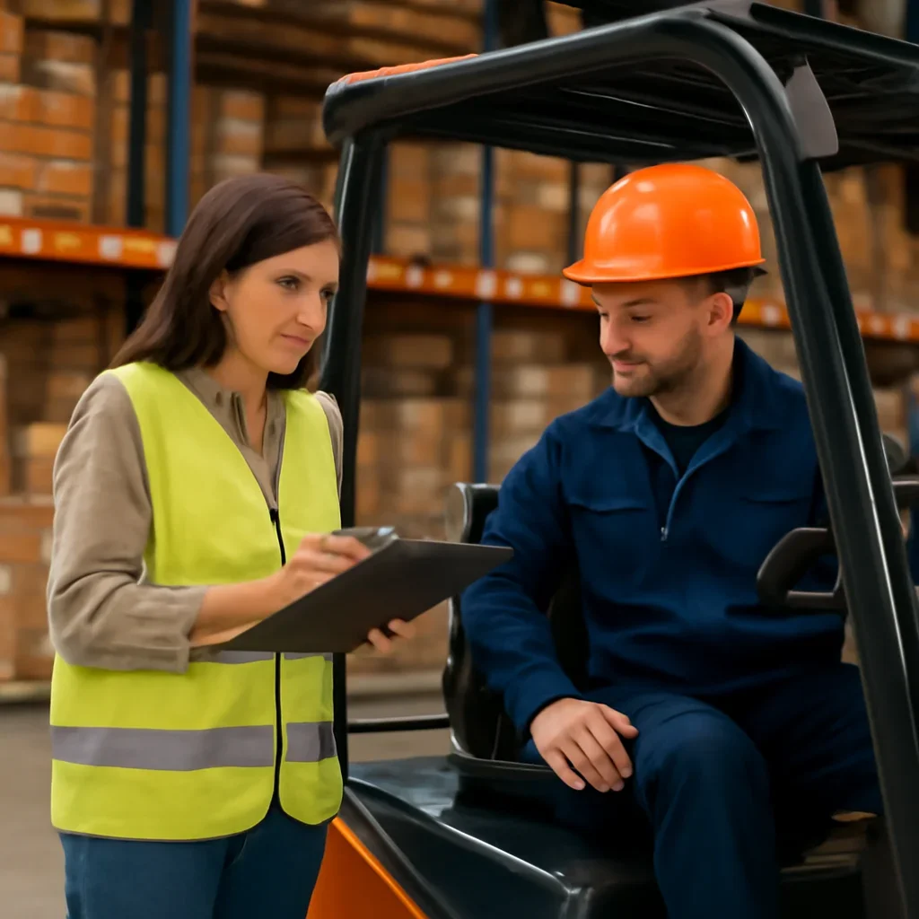 Next-step planning scene related to class iv cushion tire training for employers and operators.
