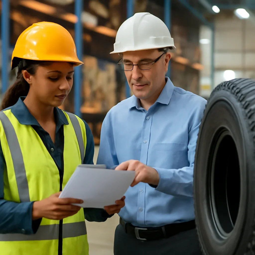 Next-step planning scene related to class v pneumatic tire training for employers and operators.
