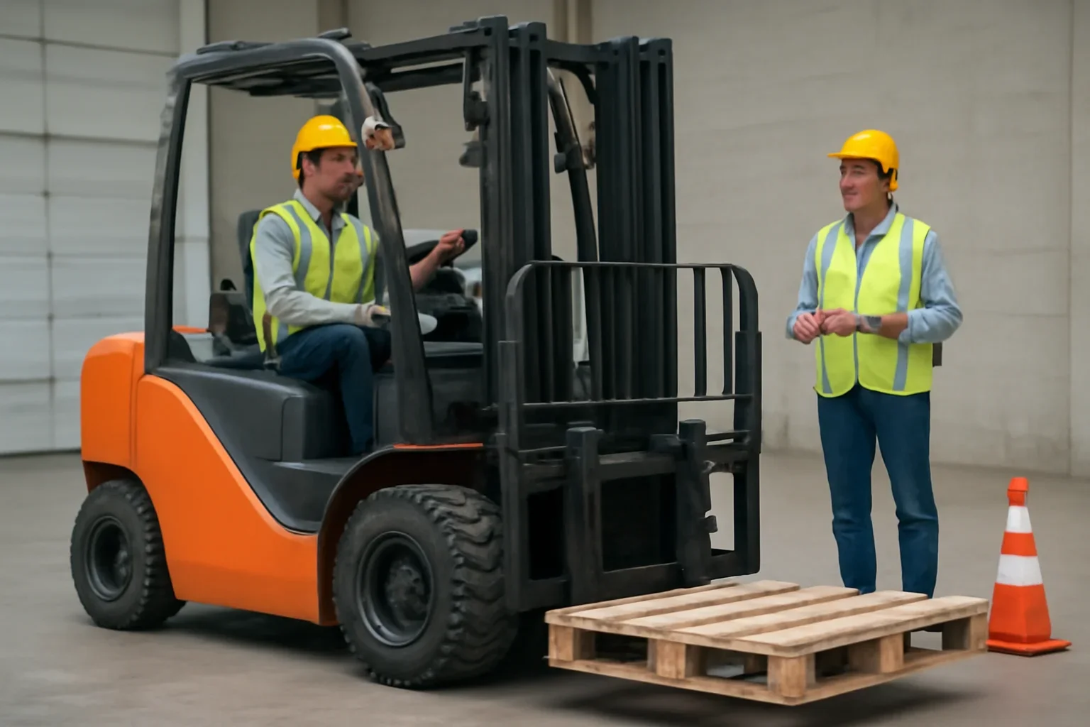 Class VII Rough Terrain Forklift Training shown through a realistic forklift training and workplace safety scene.