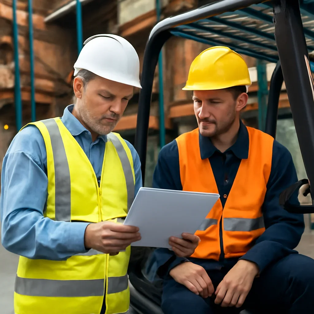 Next-step planning scene related to forklift certification renewal for employers and operators.