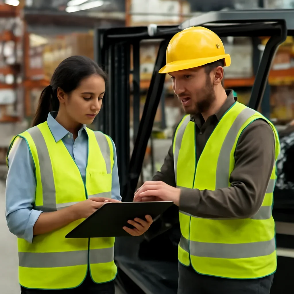 Next-step planning scene related to forklift inspection form for employers and operators.