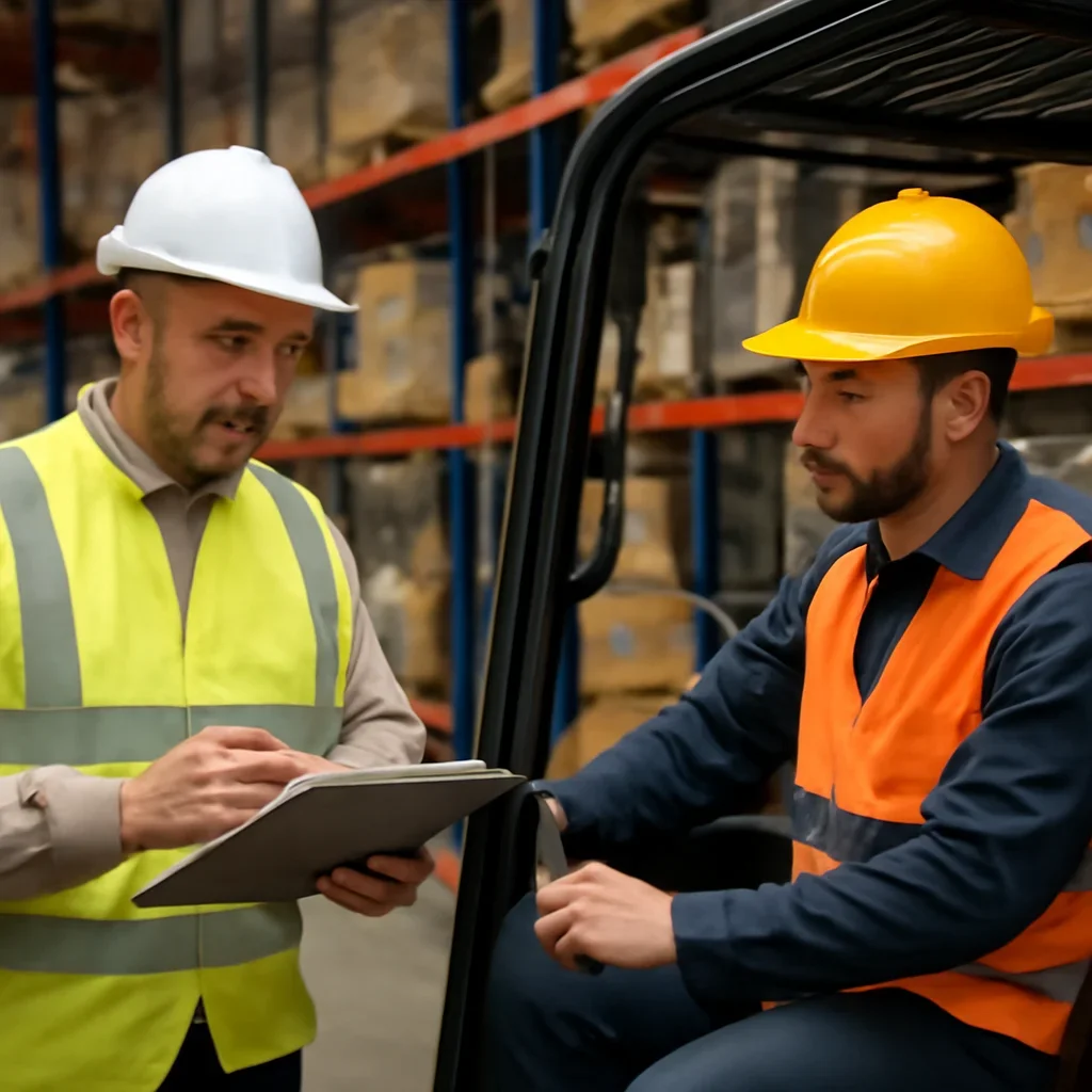 Next-step planning scene related to forklift training for employers and operators.