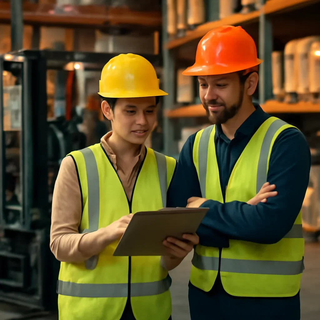 Next-step planning scene related to online forklift training for employers and operators.