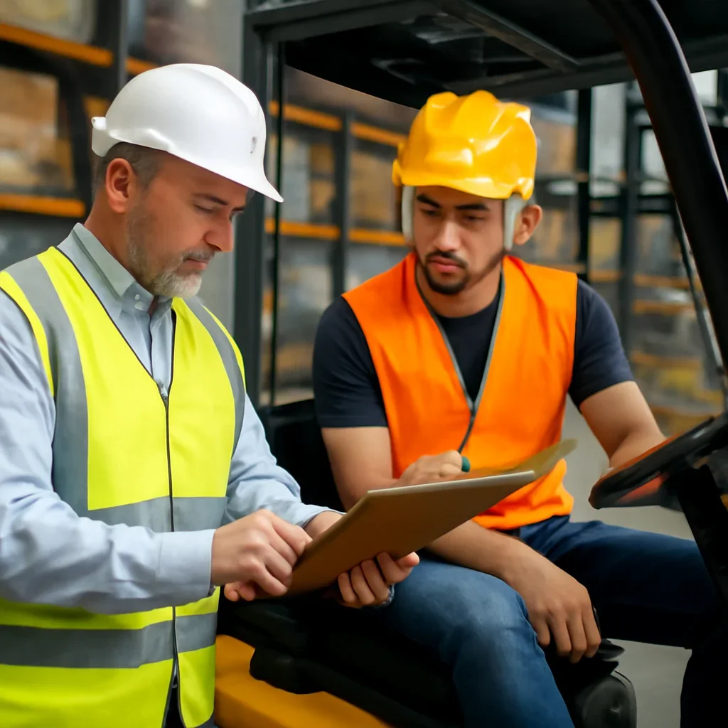 Next-step planning scene related to california forklift training for employers and operators.