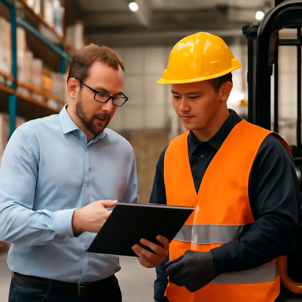 Next-step planning scene related to texas forklift training for employers and operators.