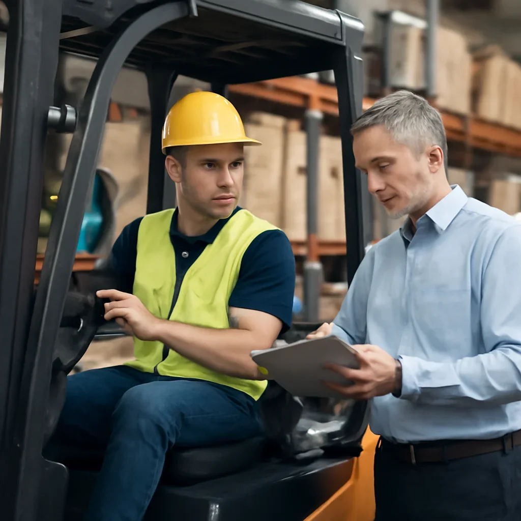 Supporting visual for train the trainer with equipment, records, or supervisor review.